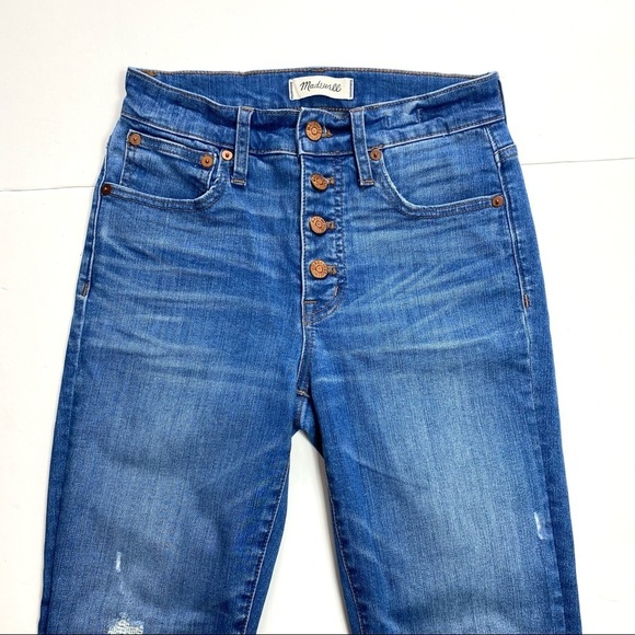 MADEWELL Cali Demi-Boot Jeans in Bronson Wash Button-Front Edition Style #J0512 - Picture 4 of 10